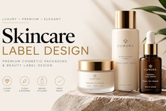 design luxury skincare labels premium cosmetic packaging beauty label design