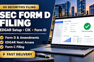 file sec form d, set up edgar access, cik and form id for your company