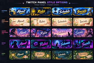 design custom twitch stream graphics and panels