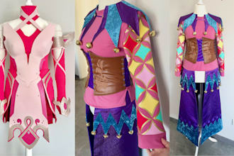 sew custom cosplay outfits jackets gloves shoes belts and halloween costumes