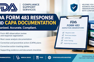 prepare fda form 483 response and capa documentation