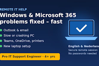 fix your windows, microsoft 365, outlook and pc problems remotely