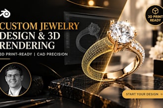 create a custom jewelry 3d model and realistic rendering