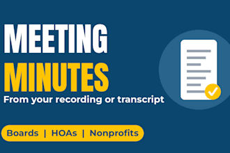 write professional meeting minutes from your recording or transcript