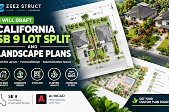 draft california sb 9 lot split and landscape plans