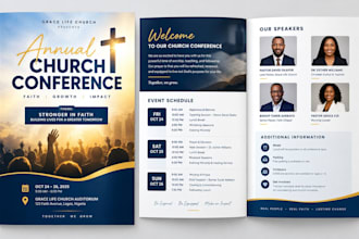 design church event program booklet conference brochure service layout