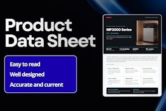 design your spec sheet and technical data sheet