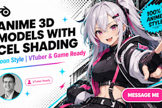 create anime character anime 3d model toon model vrchat avatar cel shading