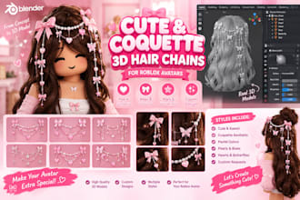 make cute coquette 3d roblox hair chain roblox jewelry accessories kawaii