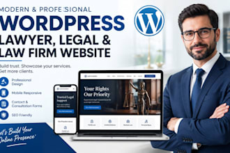 build a fast modern wordpress lawyer website, legal website and law firm website