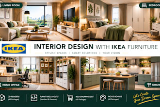 ikea home interior design, living room, bedroom, home office with ikea furniture
