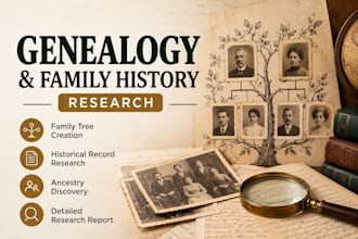 do expert genealogy research to find your family history and create family tree