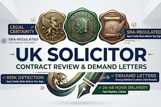 be your UK solicitor for contract review and demand letters