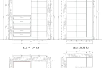 create shoe cabinet shop drawings in autocad