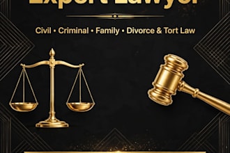 be your expert lawyer for civil, criminal, family, divorce and tort law dispute