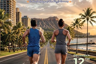 design marathon posters, sports flyers and event graphics