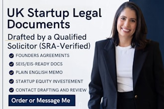 draft UK founders agreement, seis eis investment documents for your startup