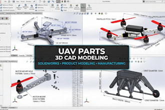 create 3d cad models of drone camera mounts and landing gear