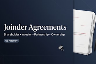 prepare an investor joinder agreement for an existing business agreement