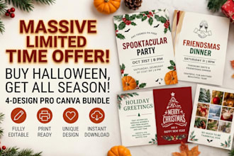 design editable canva templates for holiday event invitations