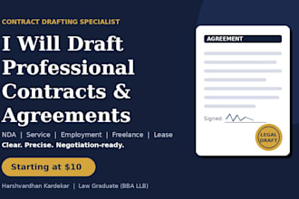 draft professional contracts, nda, service and freelance agreements