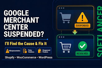 fix google merchant center suspension, misrepresentation and feed errors