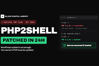 patch php2shell and secure your PHP server or wordpress site