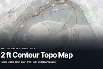 make a 2 ft contour topo map of your property from usgs lidar