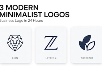 design 3 modern minimalist business logo design in 24 hours