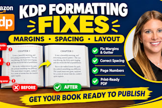 fix amazon KDP book formatting errors and layout issues
