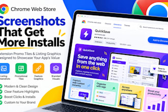 design chrome web store screenshots, extension promo tiles and listing graphics