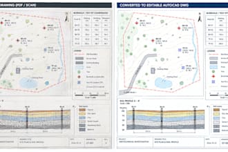 convert geotechnical PDF drawings to editable autocad dwg