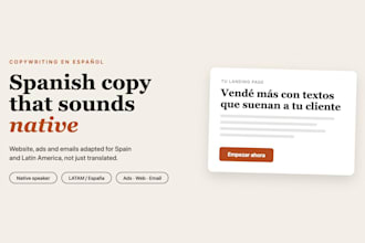 write spanish copywriting for your website, ads and emails