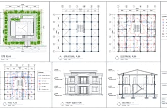 prepare site plans, structural electrical design, hvac layouts and cad drawings
