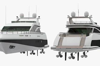 model 3d yacht, boat and ship in blender, sketchup or solidworks and 3d printing