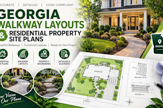 prepare georgia walkway layouts and residential property site plans