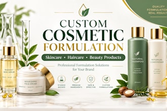 formulate custom cosmetic products, skincare creams, serums, lotions