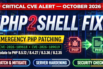 update PHP to fix php2shell critical rce vulnerability on your website