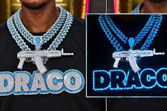 design custom 3d iced out chains pendants jewelry for gta fivem