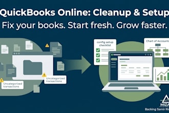 do quickbooks online setup, cleanup, and catch up bookkeeping