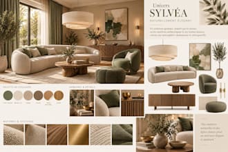create an interior moodboard and furniture shopping list