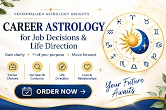 do career astrology reading for love, relationship, job decision, life direction