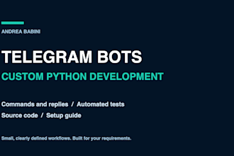 build a custom python telegram bot with tests and setup guide