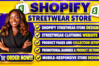 design or redesign your shopify streetwear store