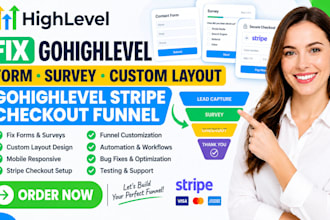 fix gohighlevel form survey custom layout gohighlevel stripe checkout funnel