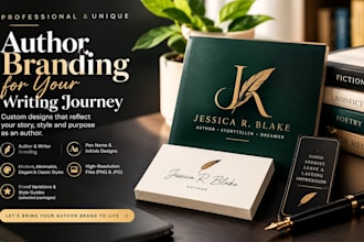 design a unique author logo and writer brand identity