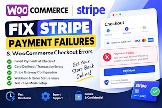 fix stripe payment failures and woocommerce checkout errors