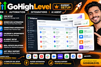 setup gohighlevel CRM, workflows, and integrations