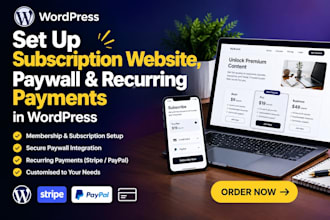 set up subscription website, paywall and recurring payments in wordpress