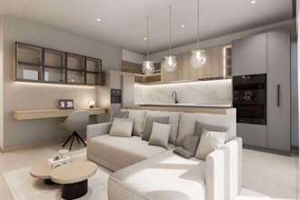 create photorealistic 3d interior renders and room designs